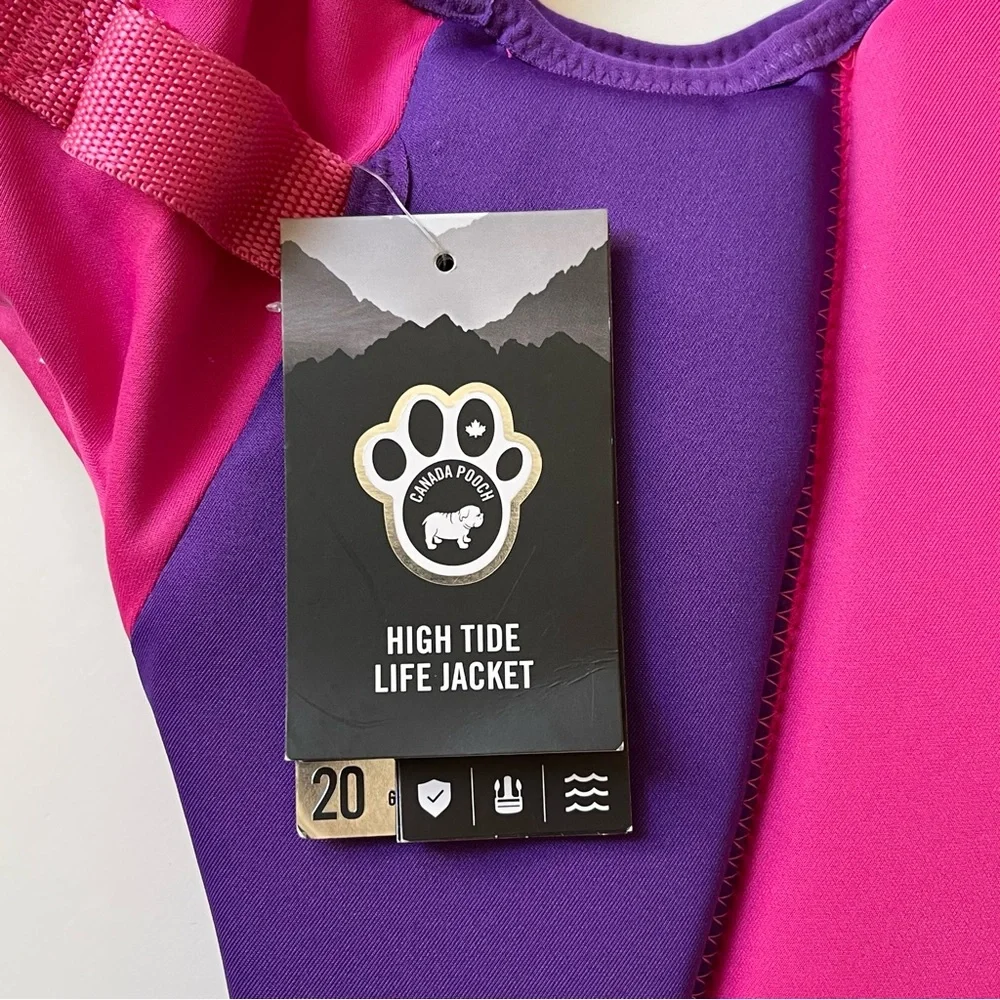 Canada Pooch High Tide Life Dog Jacket - Pink/Purple - Size 20